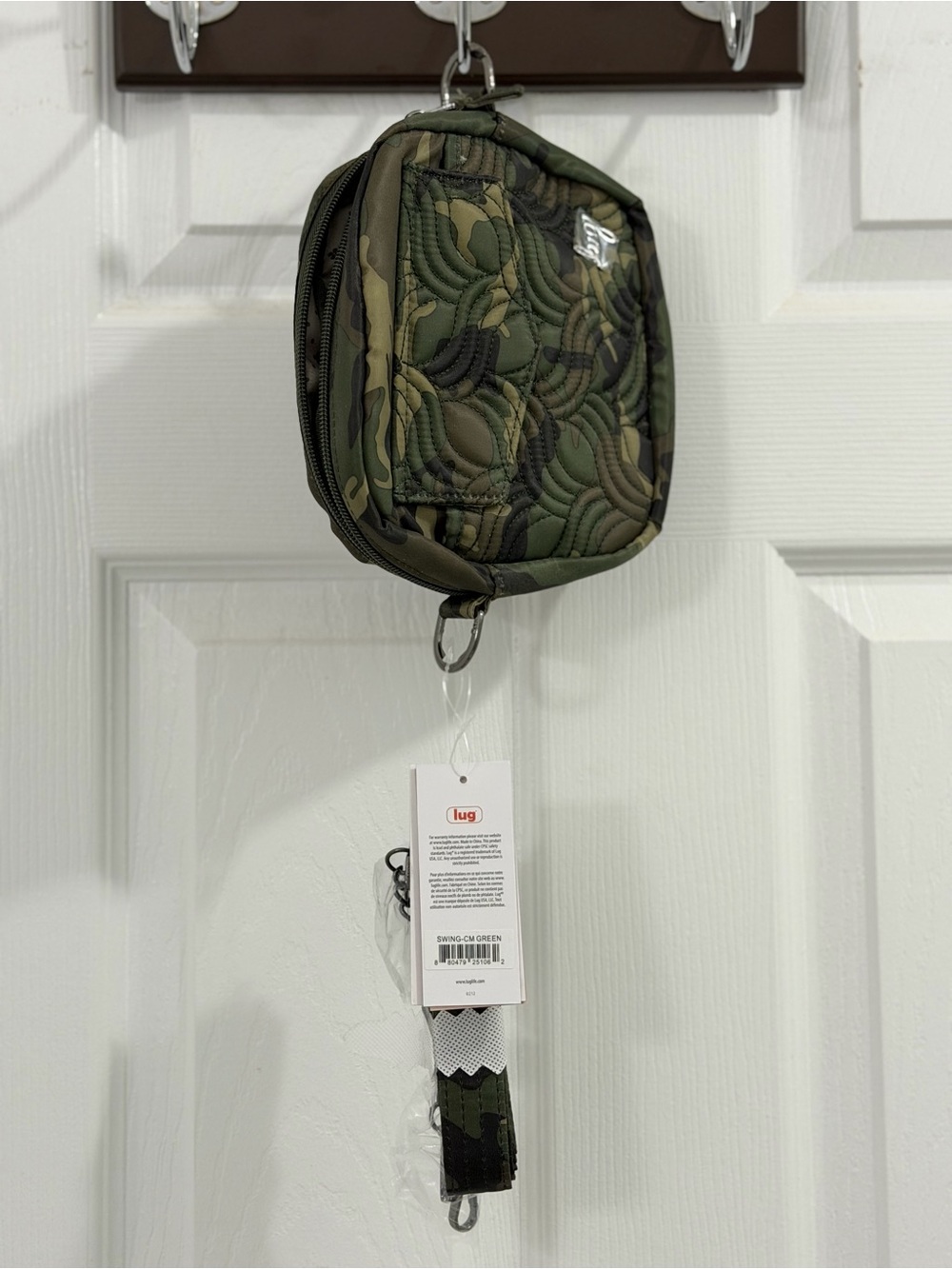 Lug Camo Green Quilted Swing Crossbody Bag